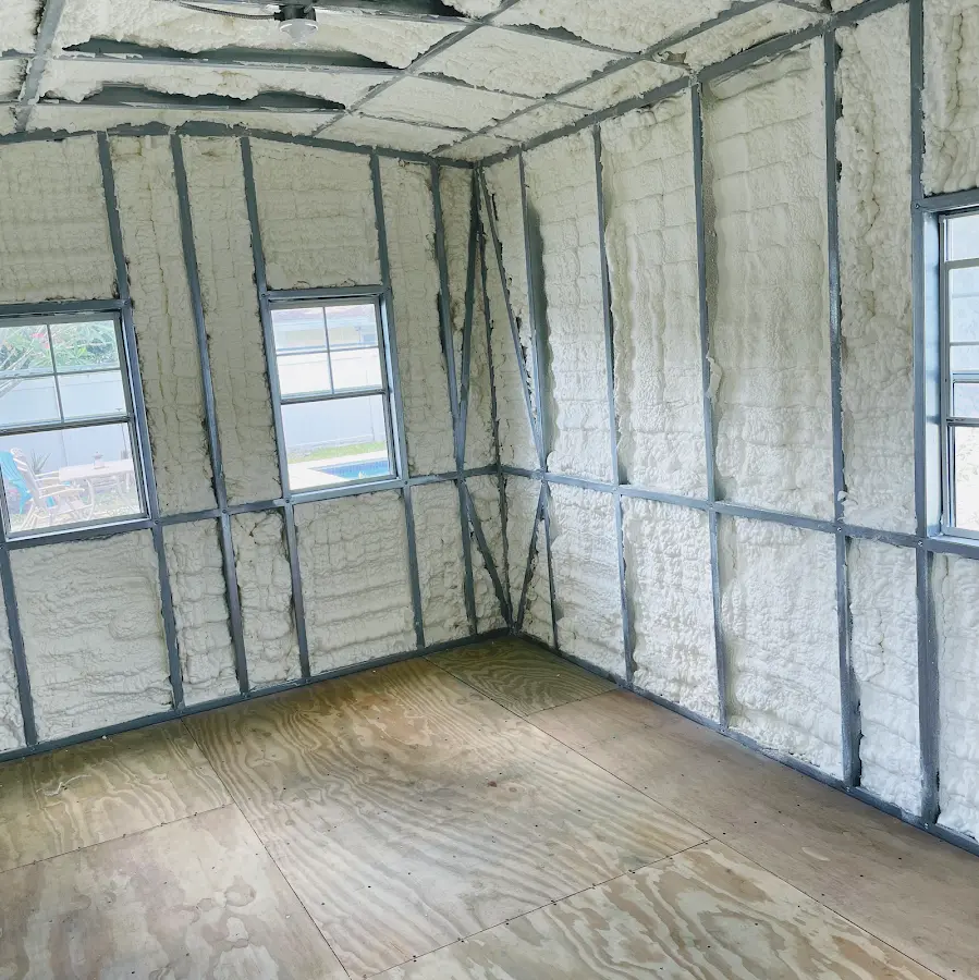 Closed-cell spray foam insulation applied to wall cavities in a residential project in Bethlehem